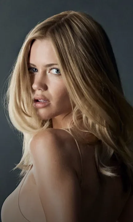 Paul Mitchell short-form post: a woman with long blonde hair looking back over her bare shoulder against a dark grey backdrop.